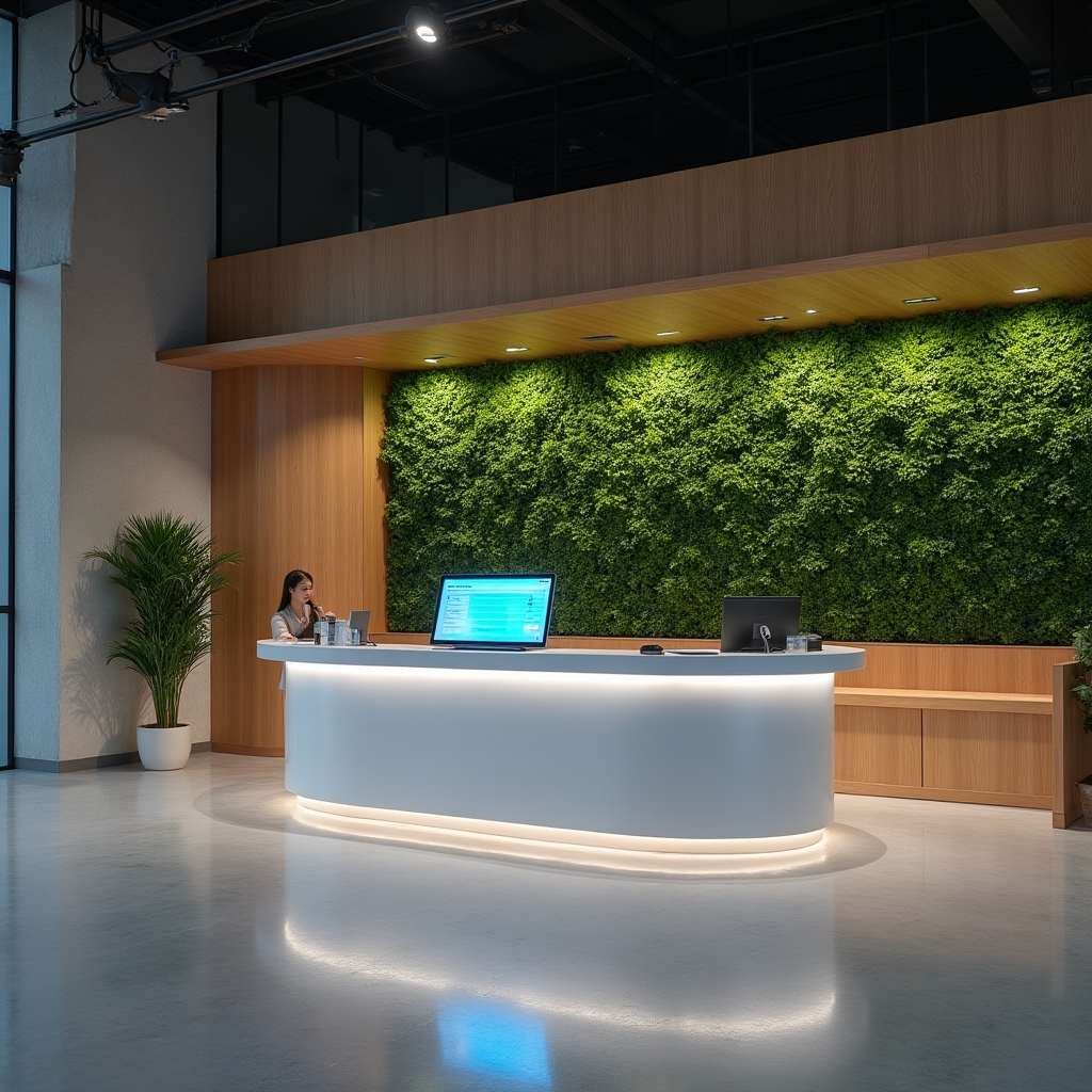 Ресепшн современного фитнес-клуба с системой учёта